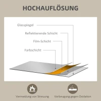 HOMCOM Wandspiegel, 50 x 70 cm, Rahmen in Holzoptik, einfache Montage, inkl. Schrauben(m-6)