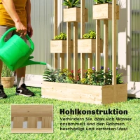 Outsunny Hoogbed met klimrek manden, Houten plantenbak Plantenpot Bloembak, 90 x 45 x 170 cm(m-7)