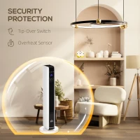 HOMCOM Indoor Tower Space Heater with 2 Heater 1100W/2200W and Fan, Floor Electric Heater for Office, with Timer, Remote(m-6)