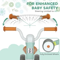 AIYAPLAY Toddler Balance Bike with No Pedal, 3 Silence Wheels for 12-36 Months Boys and Girls, Indoor Outdoor, Green(m-5)