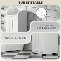 HOMCOM Armoire salle de bain haute, meuble de rangement colonne, 2 portes, tiroir, étagères réglables, 20x20x185cm, blanc(m-7)