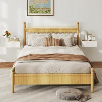 HOMCOM Conjunto de 2 Mesas de Cabeceira com 1 Gaveta Desenho Montado na Parede Estilo Moderno para Dormitório 40x30x15 cm Branco(m-6)