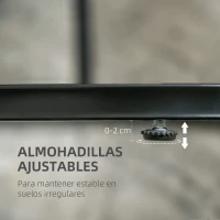 HOMCOM Juego de 2 Mesas de Centro Mesitas Auxiliares Tablero con Efecto Mármol Marco de Acero Negro(m-6)