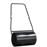 DURHAND Rasenwalze, Gartenwalze, befüllbar mit 38 l Wasser oder Sand, 60 x 32 x 105 cm, schwarz