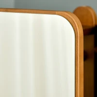 HOMCOM Miroir sur Pied avec roulettes - Portant, 4 patères étagère MDF Aspect Noyer(m-9)