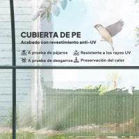 Outsunny Invernadero de Túnel 3x2x2 m con Puerta Enrollable 2 Ventanas de Malla y Estructura de Acero Transparente(m-4)