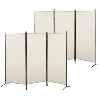 HOMCOM Lot de 2 paravents 3 panneaux dim. 2,53L x 0,5l x 1,82H m Store latéral Brise-Vue paravent sur Pied séparateur métal(m-12)