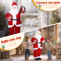 HOMCOM Babbo Natale Animato Alto 120 cm a Batteria co Suoni e Movimenti Integrati, Costume Rosso e Occhiali(m-4)