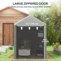 Outsunny 179 x 120cm Temporary Garden Shed, with Accessories - Light Grey(m-6)