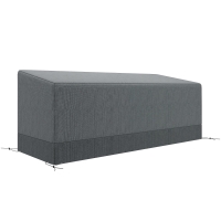 Outsunny Copertura per mobili da giardino resistente all'inverno Impermeabile Anti-UV Tessuto Oxford 600D 190,5 x 72 x 76 cm Grigio chiaro