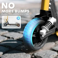 SPORTNOW Folding Electric Scooter for Kids, with Dual Brakes, Front Suspension, LED Colourful Lights, Gold Tone(m-8)