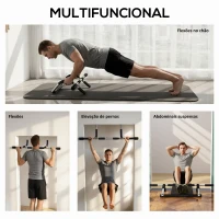 HOMCOM Barra de Elevação para Porta Barra de Pull Up para Exercícios de Treino em Casa Carga Máxima 110 kg 92x40x17 cm Preto(m-4)