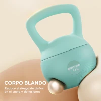 SPORTNOW Pesa Rusa 4 kg Kettlebell Relleno de Arena Metálica y Mango Antideslizante para Entrenamiento en Casa 19x15x25 cm Verde(m-4)