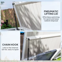 Outsunny 4.7 x 2.5FT Garden Shed, Lockable Outdoor Storage with Openable Lid, Small Shed for 2 Trash Cans, Tools, Patio, Light Grey(m-6)