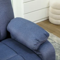 HOMCOM Sillón Relax Reclinable Eléctrico Silencioso con Función Memoria Reposapiés Mando a Distancia Bolsillos Laterales Azul(m-9)