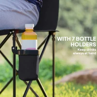 Outsunny 6 Seater Folding Camping Chair with Cup Holder & Carry Bag - Black(m-5)