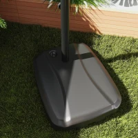 Outsunny Parasol lateral 247 x 247 cm inclinable con doble techo, manivela, base, resistente al agua, Gris claro(m-5)