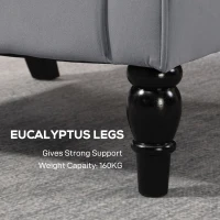 HOMCOM Wingback Accent Chair, Retro Upholstered Button Tufted Occasional Chair for Living Room and Bedroom, Light Grey(m-7)