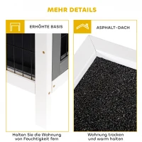 PawHut Kleintierstall für Meerschweinchen und Zwergkaninchen, doppelstöckig, Holz, Grau(m-7)