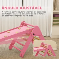 AIYAPLAY Triângulo de Escalada 7 em 1 com Arco e Rampa Escalada para Crianças de Madeira Dobrável para 18-48 Meses 188x70 cm Rosa(m-6)