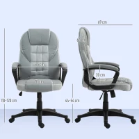 HOMCOM Faux Leather Office Chair - Grey(m-3)