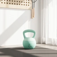 SPORTNOW Pesa Rusa 12 kg Kettlebell Relleno de Arena Metálica Mango Antideslizante para Entreno en Casa 21x21x30 cm Verde(m-7)