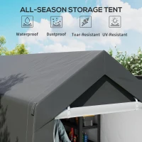 Outsunny 3.6 x 2.1m Portable Outdoor Shed, with Window - Dark Grey(m-4)