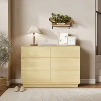 HOMCOM Cómoda com 6 Gavetas Bordos Arredondadas Cómoda para Sala Cozinha Entrada Escritório 120x38x86 cm Madeira(m-5)