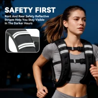 HOMCOM 5KG Weighted Vest, Running Weight Vest with Adjustable Strap, Convenient Pocket and Reflective Strips for Men and Women(m-7)