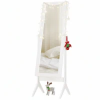 HOMCOM Full Length Mirror, Freestanding Adjustable Angle Dressing Mirror for Bedroom, Living Room, 148 x 47 cm, White(m-10)