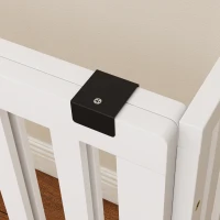 PawHut Portão para Cães de Pequeno e Médio Porte Extensível Autoportante em Madeira, 102-183x57x70 cm, Branco(m-4)