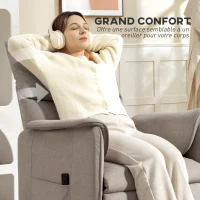 HOMCOM Fauteuil relax électrique avec fonction mémoire, repose-pieds rétractable, télécommande, marron(m-8)