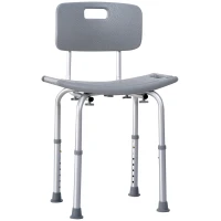 HOMCOM Chaise de Douche siège de Douche Ergonomique Hauteur réglable Pieds antidérapants Charge Max. 136 Kg alu HDPE Gris(m-12)