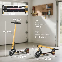 SPORTNOW Folding Electric Scooter for Kids, with Dual Brakes, Front Suspension, LED Colourful Lights, Gold Tone(m-3)