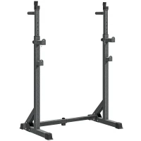 SPORTNOW Suporte para Barras de Pesos com Largura e Altura Ajustáveis Suporte de Musculação com Estrutura de Aço 60-87x65x121-158 cm Preto(m-1)