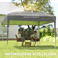 Outsunny Carpa Plegable 3x3 m Pop-up Cenador de Jardín Altura Ajustable con Bolsa de Transporte Anti-UV Impermeable Gris(m-4)