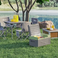 Outsunny Glacière électrique portable 16,3L, réfrigérateur de voiture portable congélateur et réfrigérateur 12/24V gris(m-10)