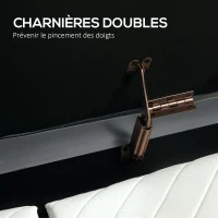 HOMCOM Banc de rangement, bout de lit en velours avec couvercle, pieds en métal, capacité 72 L, 108x44x43,5cm, gris(m-7)