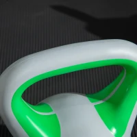 SPORTNOW Pesa Rusa 16 kg Kettlebell Revestimiento de PU y Relleno de Arena para Entrenamiento de Fuerza 26x18x32 cm Verde y Gris(m-9)