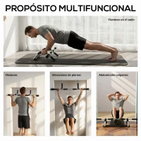 HOMCOM Barra de Dominadas en Techo Barra para hacer Dominadas Barra de Tracción para Entrenamiento Carga 110kg 92x40x17cm Negro(m-4)