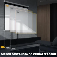 HOMCOM Pantalla de Proyección Manual 100 Pulgadas Formato 4:3/16:9 para Interior y Exterior Cine en Casa Patio Blanco(m-7)
