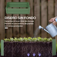 Outsunny Juego de 2 Jardineras Exterior Grandes de Acero Galvanizado Huertos Urbanos para Terraza Jardín 100x50x30 cm Verde(m-5)