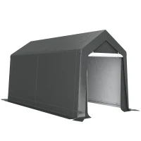 Outsunny 3.6 x 2.1m Portable Outdoor Shed, with Window - Dark Grey(m-10)