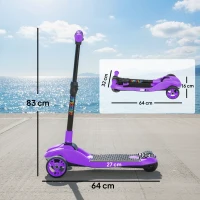 AIYAPLAY Three-Wheel Foldable Electric Scooter for Kids Aged 6-10 Years, Purple(m-3)