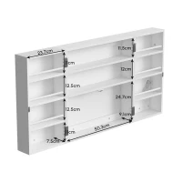 HOMCOM Botiquín con cerradura, 2 puertas, colgante, armario para medicamentos con 11 compartimentos y 2 llaves, 53 x 20 x 53 cm, Blanco(m-3)