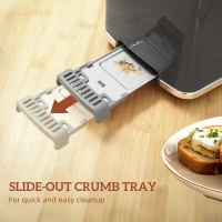 HOMCOM Touch Screen Kettle and Toaster Set - Grey(m-8)