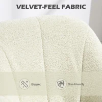HOMCOM Velvet-Feel Office Chair - Beige(m-4)
