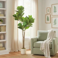 HOMCOM 150cm Artificial Ficus Tree - Green(m-7)