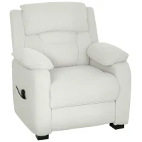 HOMCOM Sillón relax eléctrico sillón reclinable puerto USB reposapiés bolsillos laterales mando a distancia 86x90x103cm crema(m-8)