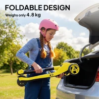 AIYAPLAY Three-Wheel Foldable Electric Scooter for Kids Aged 6-10 Years, Yellow(m-9)